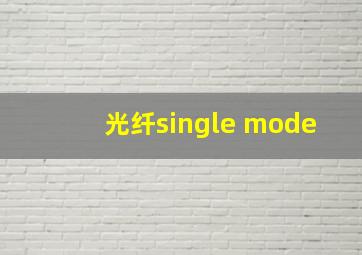 光纤single mode